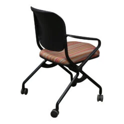 KI Torsion Used Nesting Chair, Orange Red Line Pattern -Office Furniture Store KI Torsion Used Nesting Chair Orange Red Line Pattern 03