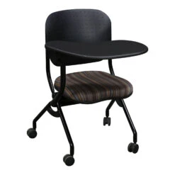 KI Torsion Used Nesting Chair W Right Tablet, Bronze Line Pattern