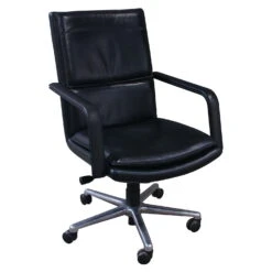 Keilhauer Elite 597 Used Leather Conference Chair, Black