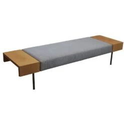 Keilhauer Used Bench With Maple Side Tables, Gray
