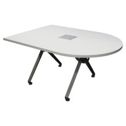 Other 60×36 Laminate Used Bullet Shaped Conference Table, White