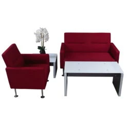 Celeste By GoSIT Modern Fabric Reception Loveseat, Ruby Red -Office Furniture Store Manhattan 20×42 Glass Top Coffee Table Cashmere Gray 2