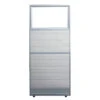 24×60 New GoSIT Max06 Cubicle All Fabric And Clear Glass Wing Panel, White And Light Gray