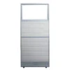 24×60 New GoSIT Max06 Cubicle All Fabric And Clear Glass Middle Panel With PO And No Power, White And Light Gray