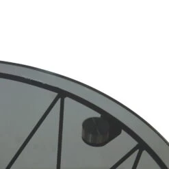 Modern Round 20 Inch Glass Top End Table, Gray -Office Furniture Store Modern Round 20 Inch Glass Top End Table Gray 1