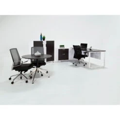 Maris By GoSIT Leather And Mesh Conference Chair, Black And Gray -Office Furniture Store Morgan Gray Desk Set 01 4