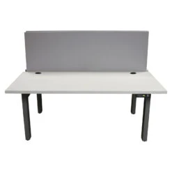 Other National Used 23×59 In Electric Sit Stand Partner Table Desks W Privacy Screen, White -Office Furniture Store National Used Electric Sit Stand Partner Table Desks 04