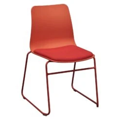 Other Naughtone Polly Used Stack Chair W Cushion, Salmon