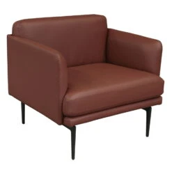 Peyton By GoSIT Modern PU Leather Reception Chair, Dark Brown