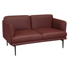 Peyton By GoSIT Modern PU Leather Reception Loveseat, Dark Brown