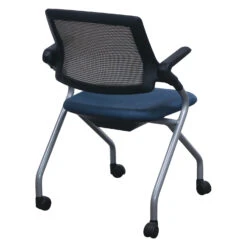 Safco Used Mesh Back Nesting Chairs, Blue -Office Furniture Store Safco Used Mesh Back Nesting Chairs Blue 03