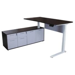 Sonoma Manager Lifting L-Shaped Laminate Desk With Left Return, Gray And White Version 2 -Office Furniture Store Sonoma lfting desk left 02
