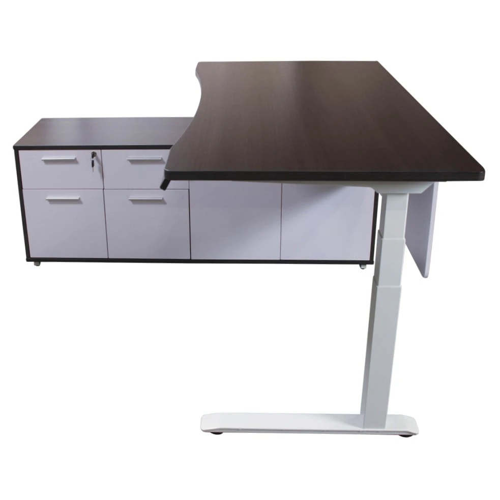 Sonoma Executive Lifting L-Shaped Laminate Desk With Left Return, Gray And White Version 2 9 Sonoma Executive Lifting L-Shaped Laminate Desk With Left Return, Gray And White Version 2 - Image 9