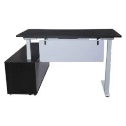 Sonoma Manager Lifting L-Shaped Laminate Desk With Right Return, Gray And White Version 2 -Office Furniture Store Sonoma lfting desk right 01
