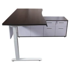 Sonoma Executive Lifting L-Shaped Laminate Desk With Right Return, Gray And White Version 2 -Office Furniture Store Sonoma lfting desk right 11 1