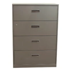 Steelcase 4 Drawer Used 36 Inch Lateral File, Taupe