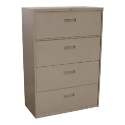 Steelcase 4 Drawer Used 36 Inch Lateral File, Putty
