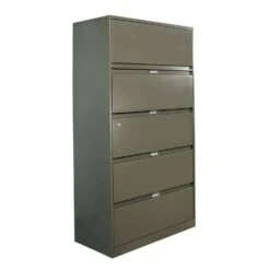 Steelcase 5 Drawer Taupe Used Lateral File 36 Inch