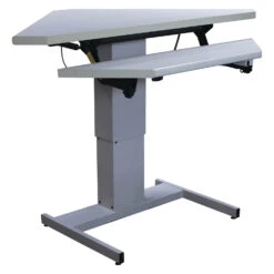 Steelcase Adjustable Height Used Corner Electric Table, Off White