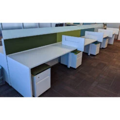 Steelcase Answer 5×2.5 Used Cubicle W Glass In Blues & Greens, Sold In Pods