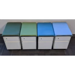 Steelcase Answer 5×2.5 Used Cubicle W Glass In Blues & Greens, Sold In Pods -Office Furniture Store Steelcase Answer 5x2.5 Used Cubicle Glass Blues Greens Sold in Pods 11