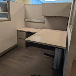 Steelcase Answer 6×6 Used Cubicle W Glass, Taupe – Sold In Pods -Office Furniture Store Steelcase Answer 6x6 Used Cubicle Clear Glass Taupe 01