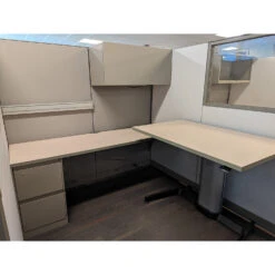 Steelcase Answer 6×6 Used Cubicle W Glass, Taupe – Sold In Pods -Office Furniture Store Steelcase Answer 6x6 Used Cubicle Clear Glass Taupe 03