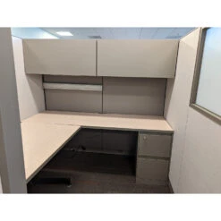 Steelcase Answer 6×6 Used Cubicle W Frosted Glass, Taupe – Sold In Pods -Office Furniture Store Steelcase Answer 6x6 Used Cubicle Taupe 03 1