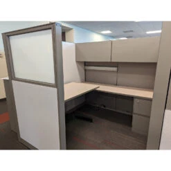 Steelcase Answer 6×6 Used Cubicle W Frosted Glass, Taupe – Sold In Pods