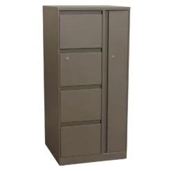 Steelcase Answer Used Storage Tower With Wardrobe, Taupe