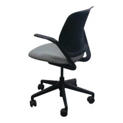 Steelcase Cobi Used Gray Mesh Back Fixed Arm Chair, Black And Gray -Office Furniture Store Steelcase Cobi Used Gray Mesh Back Fixed Arm Chair Black Gray 03