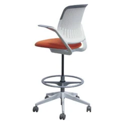 Steelcase Cobi Used Mesh Stool With Fixed Arms, Orange -Office Furniture Store Steelcase Cobi Used Mesh Stool Fixed Arms Orange 03