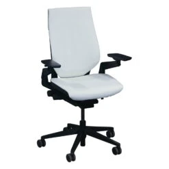 Steelcase Gesture Used PU Leather Task Chair, Snow White