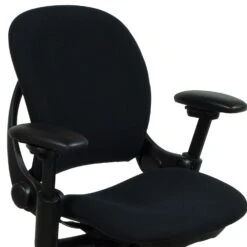 Steelcase Leap Used Task Chair, Black -Office Furniture Store Steelcase Leap V1 MidBack Black on Black 04