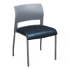 Steelcase Move Used Gray Stack Chair, Blue Pattern Vinyl Seat
