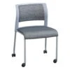 Steelcase Move Used Mobile Stack Chair, Gray Wavy Line Pattern