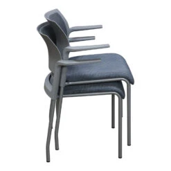 Steelcase Move Used Stack Chair With Arms, Gray And Blue -Office Furniture Store Steelcase Move Used Stack Chair Arms Gray Blue 03