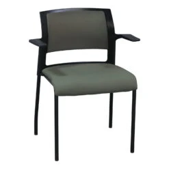 Steelcase Move Used Stack Chair, Olive And Black