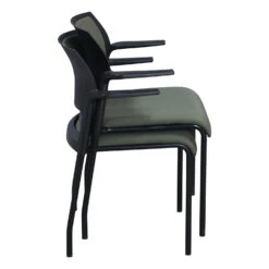 Steelcase Move Used Stack Chair, Charcoal -Office Furniture Store Steelcase Move Used Stack Chair Olive Black 03