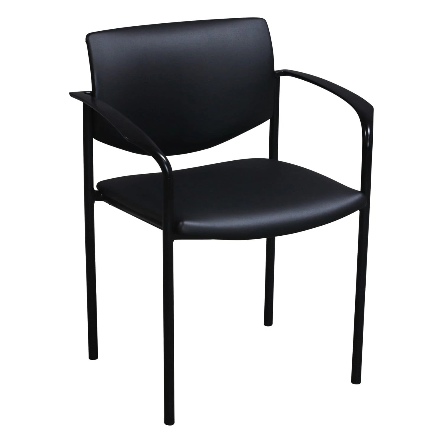 Steelcase Player Used PU Leather Stack Chair, Satin Black 1 Steelcase Player Used PU Leather Stack Chair, Satin Black