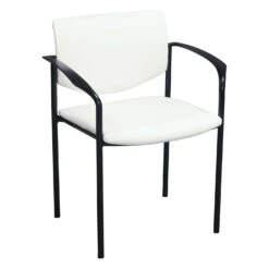 Steelcase Player Used PU Leather Stack Chair, Snow White