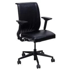 Steelcase Think Used Leather Task Chair, Black