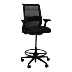Steelcase Think Used Mesh Back Stool, Black