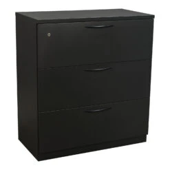 Steelcase Used 3 Drawer 36 Inch Lateral File, Dark Gray