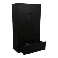 Steelcase Used 5 Drawer 36 Inch Lateral File, Dark Gray -Office Furniture Store Steelcase Used 5 Drawer Lateral File Dark Gray 03