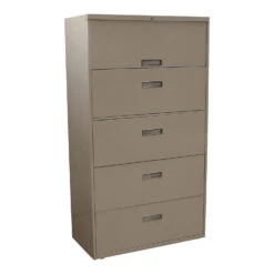 Steelcase Used 5 Drawer 36 Inch Lateral File, Putty
