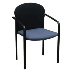 Steelcase Used Two Tone Stack Chair, Blue And Black