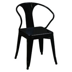 Other Tabouret Used Metal Stack Chair, Black