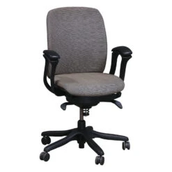 Teknion Amicus Synchro Used Conference Chair, Taupe Line Pattern