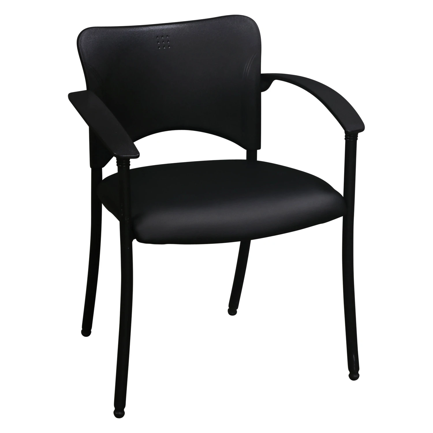Teknion Amicus Used PU Leather Guest Chair, Satin Black 1 Teknion Amicus Used PU Leather Guest Chair, Satin Black